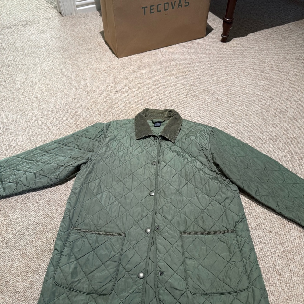 Lands End Green Quilted Jacket